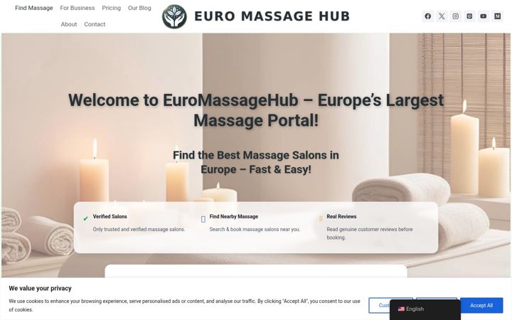 Screenshot of euromassagehub.com