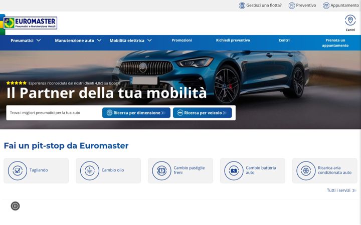Captura de pantalla de euromaster-pneumatici.it