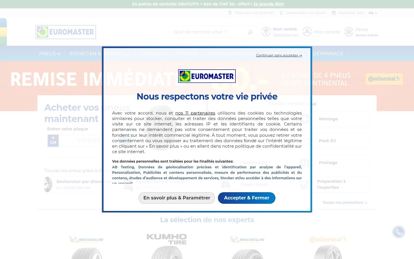 Screenshot tal-banner tal-kunsens muri qabel kwalunkwe interazzjoni