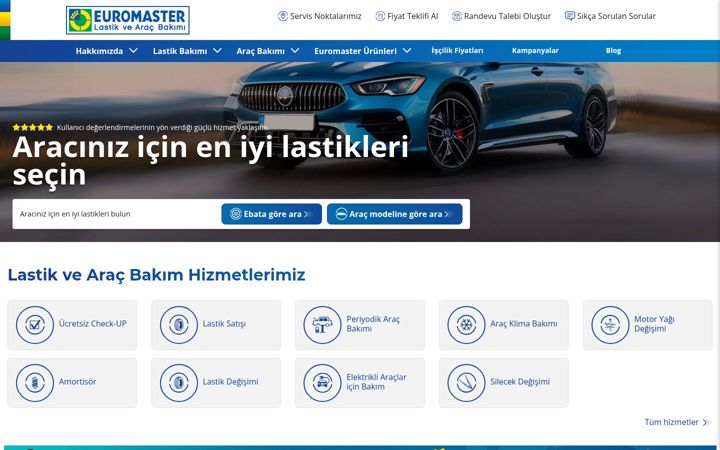 Snimka zaslona za euromaster.com.tr