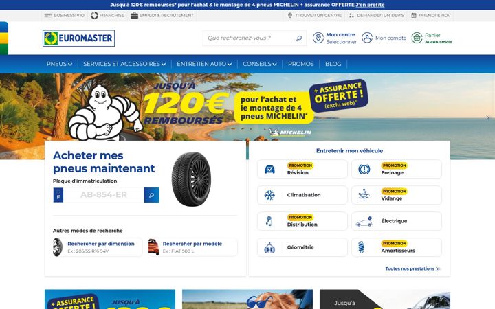Screenshot stránky euromaster.fr
