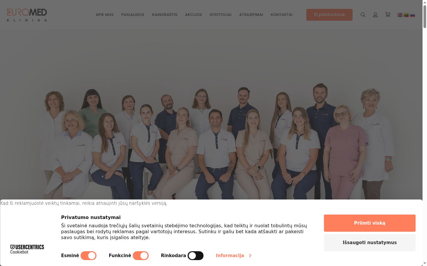 Screenshot des Einwilligungsbanners vor jeglicher Interaktion