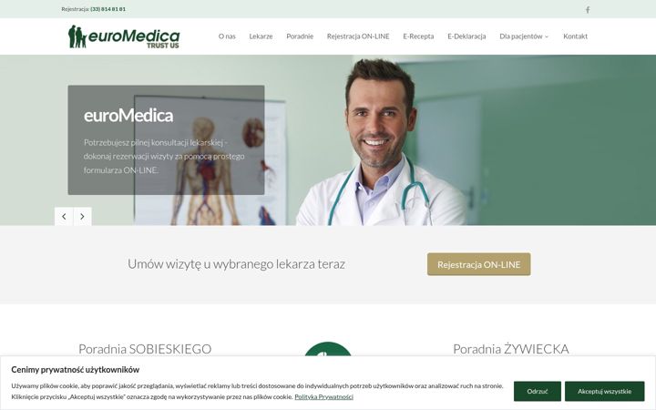 Screenshot stránky euromedica.com.pl