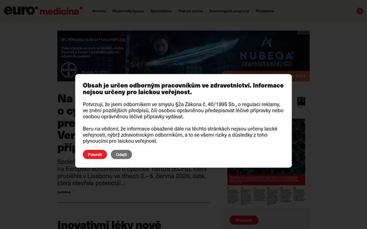 Screenshot of euromedicina.eu
