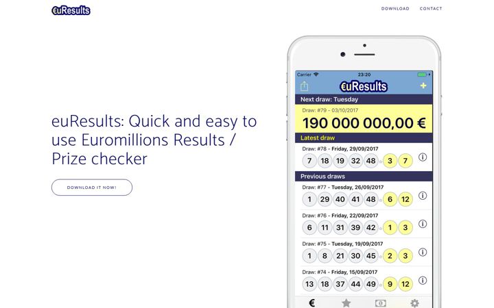 Screenshot of euromillionsapp.com