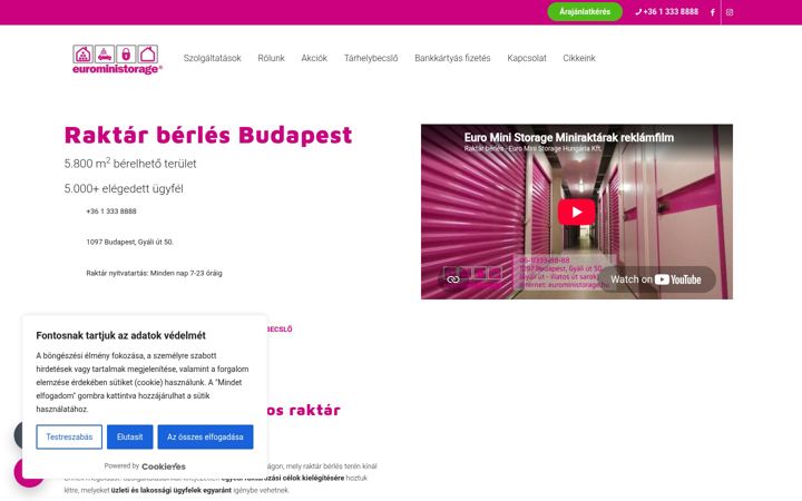 Screenshot von euroministorage.hu