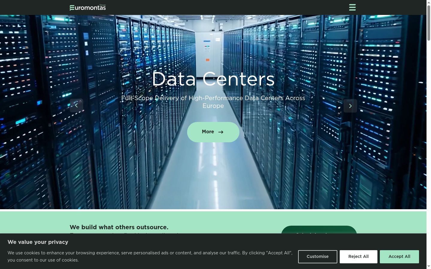 Screenshot del banner di consenso mostrato prima di qualsiasi interazione
