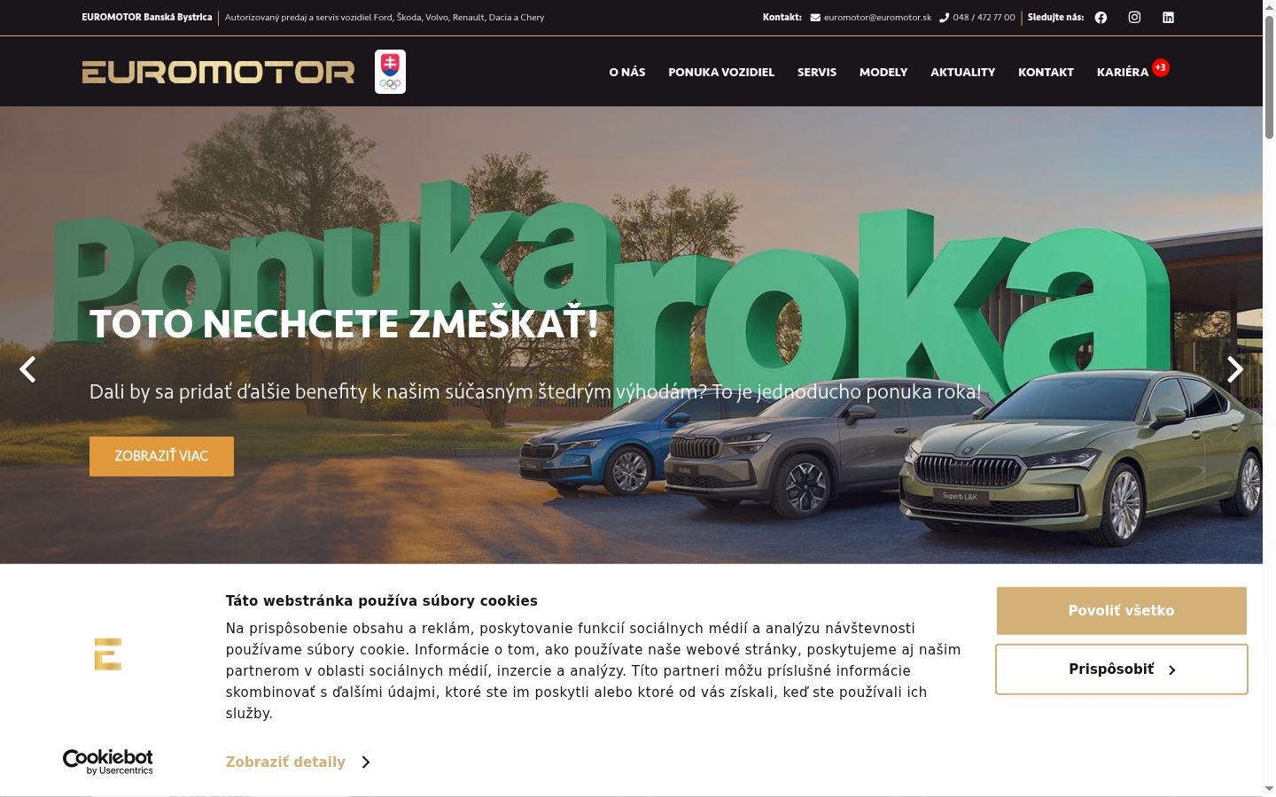 Screenshot del banner di consenso mostrato prima di qualsiasi interazione