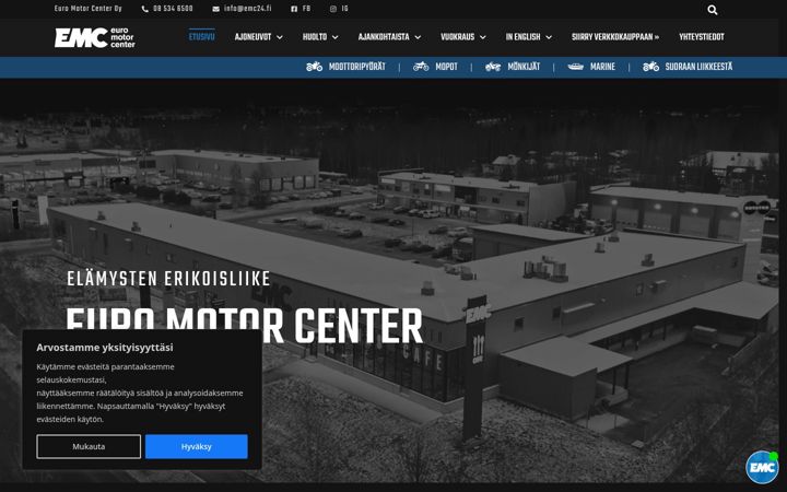 Екранна снимка на euromotorcenter.fi
