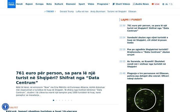 Snímek obrazovky euronews.al