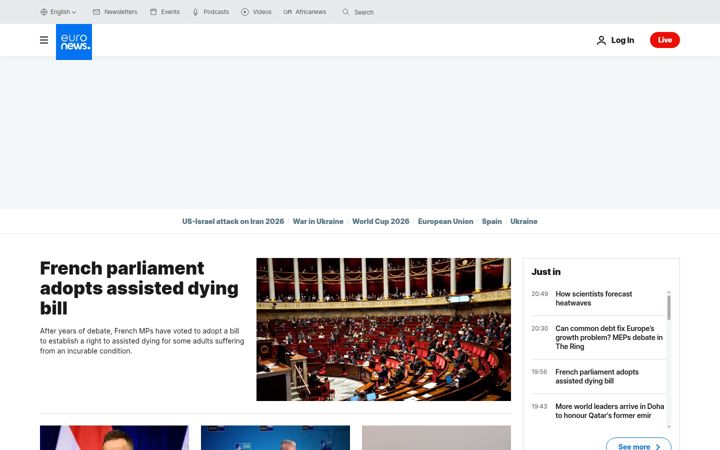 Screenshot von euronews.com