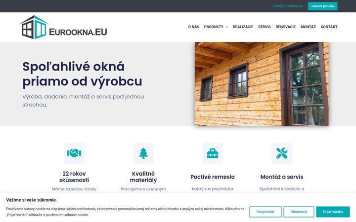 Captură de ecran a eurookna.eu