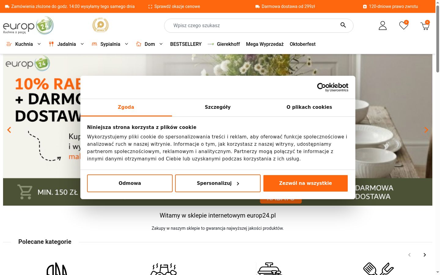 Snímka obrazovky banera súhlasu zobrazeného pred akoukoľvek interakciou