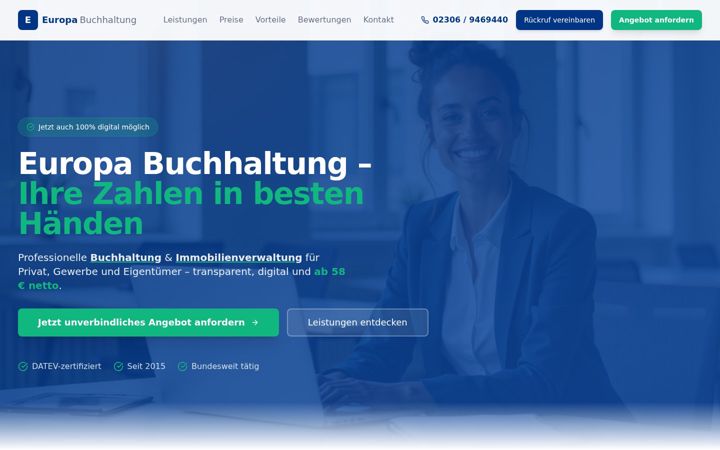 Ekraanipilt saidist europa-buchhaltung.de