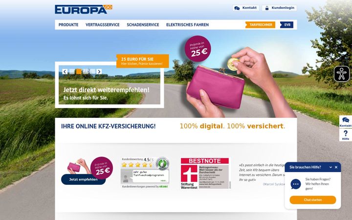 Snímek obrazovky europa-go.de