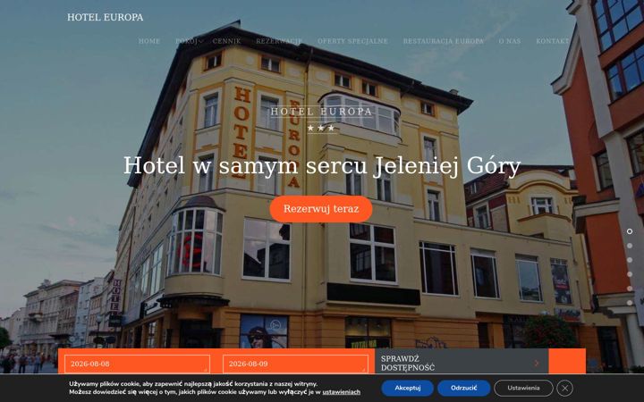 Screenshot of europa-hotel.com.pl