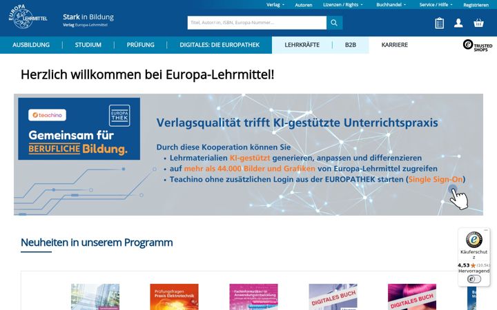 Screenshot of europa-lehrmittel.de