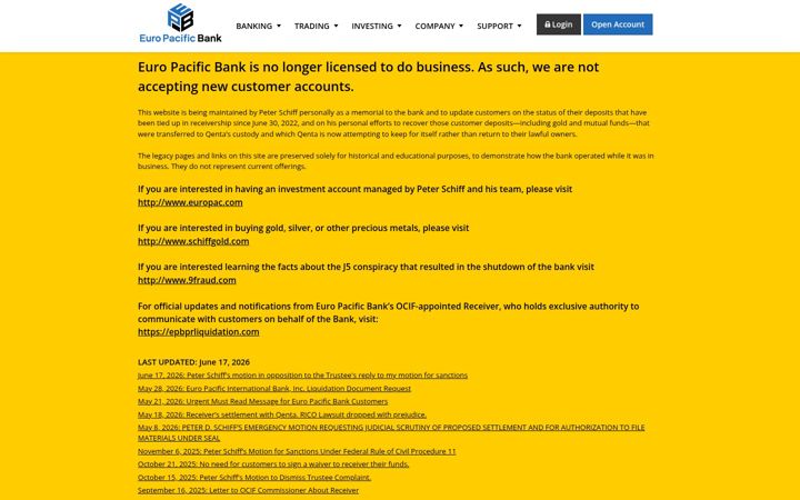 Screenshot of europacbank.com