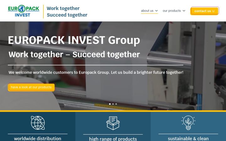 Skjámynd af europackinvest.com