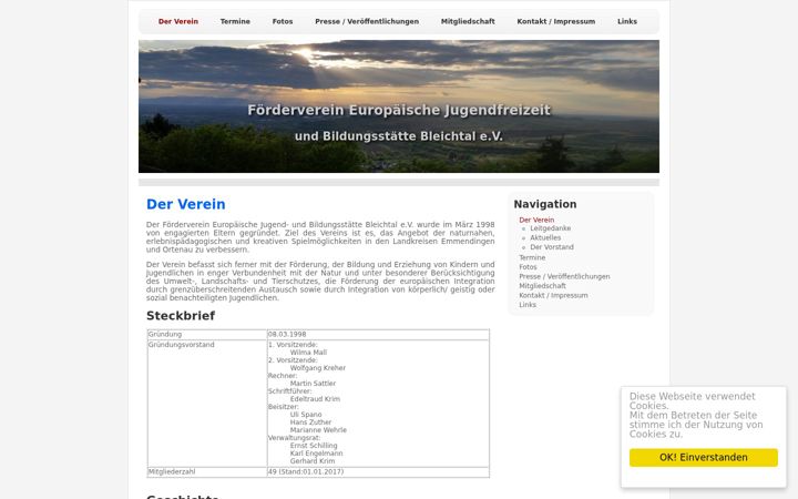 Screenshot of europaeische-jugend.de