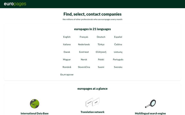 Screenshot of europages.com