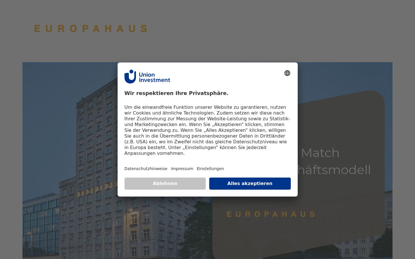 Capture d'écran de la bannière de consentement affichée avant toute interaction