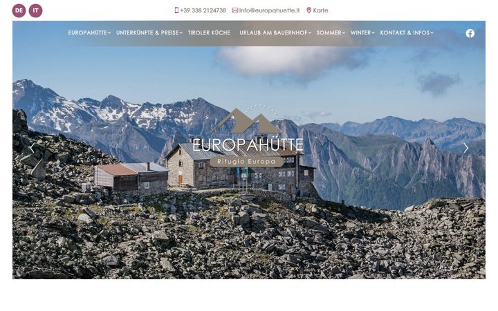 Posnetek zaslona europahuette.it