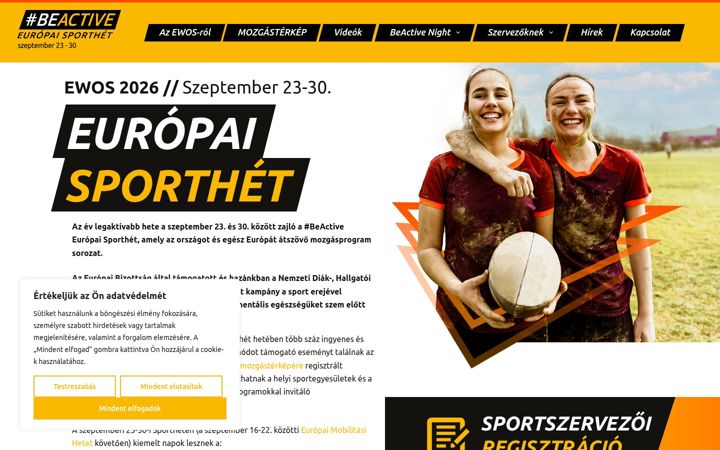 Kuvakaappaus sivustosta europaisporthet.hu