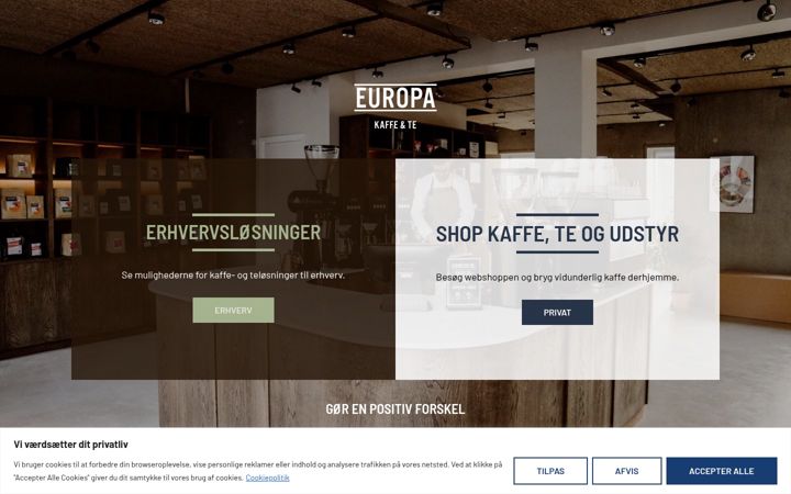 Captura de pantalla de europakaffeogte.dk