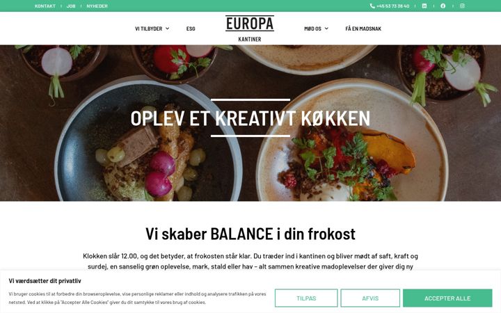 Captura de pantalla de europakantiner.dk