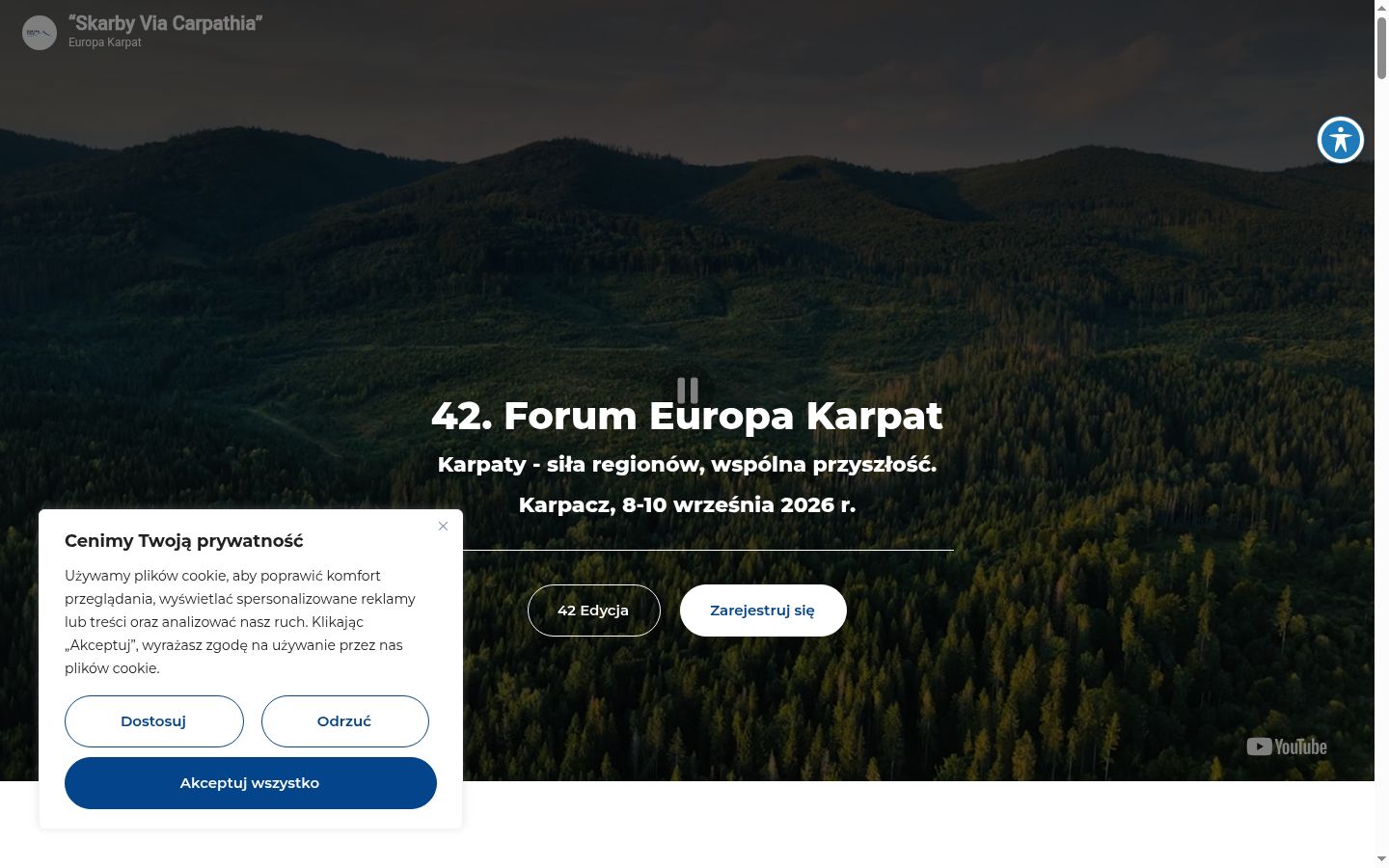 Képernyőkép a bármilyen interakció előtt megjelenő hozzájárulási bannerről