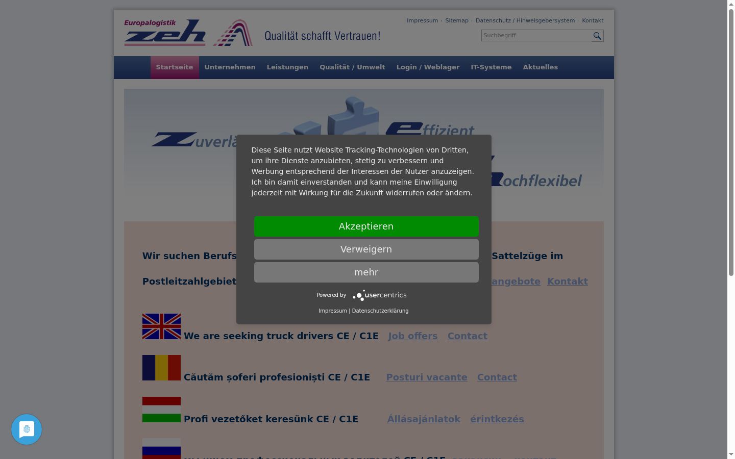 Screenshot van de toestemmingsbanner zoals getoond vóór enige interactie