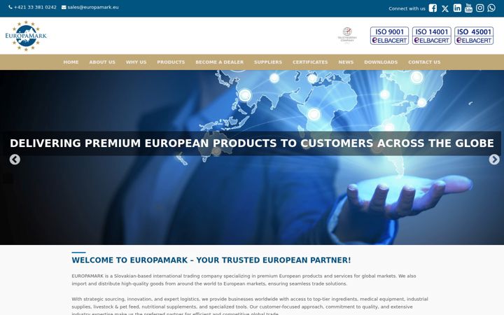 Captură de ecran a europamark.eu