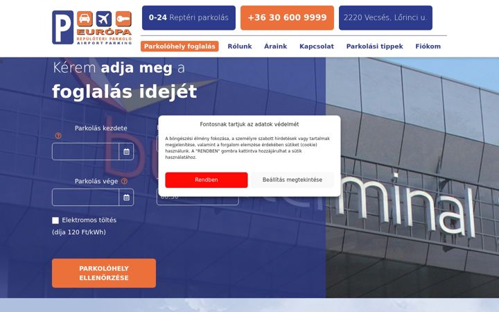 Kuvakaappaus sivustosta europaparkolo.hu