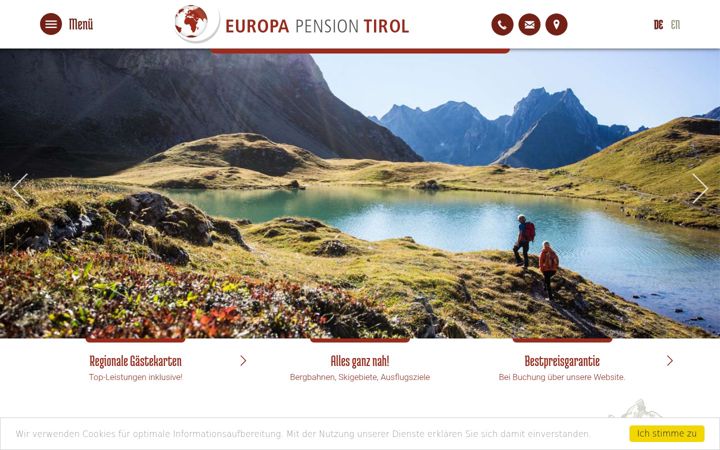 Екранна снимка на europapension-tirol.at