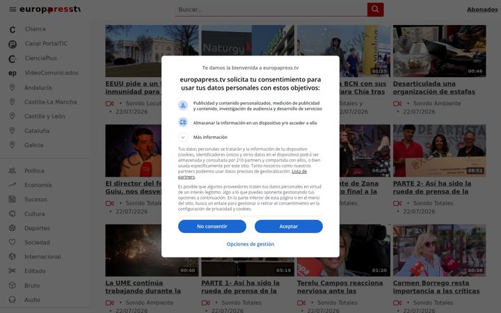 Screenshot von europapress.tv