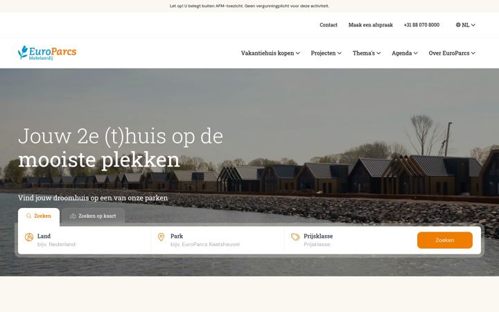 Skærmbillede af europarcsverkoop.nl