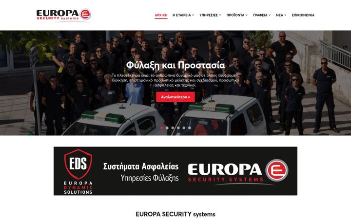 Snímek obrazovky europasecurity.gr