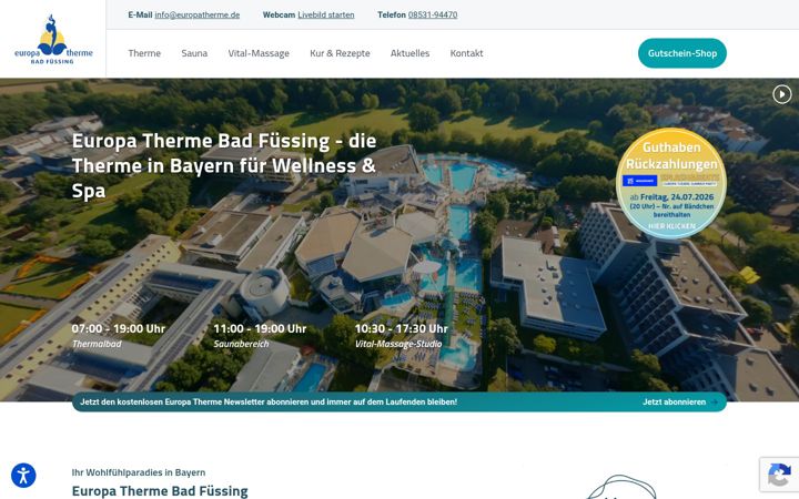 Screenshot of europatherme.de