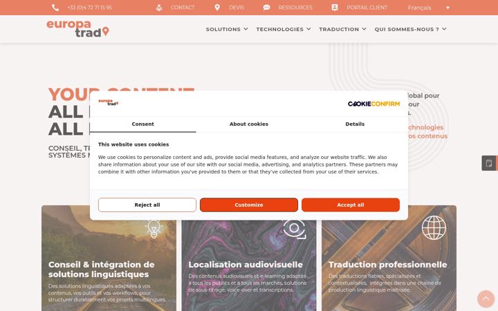 Screenshot of europatrad.eu