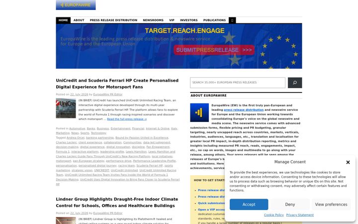 Screenshot of europawire.eu