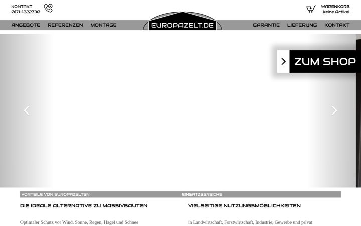 Screenshot of europazelt.de