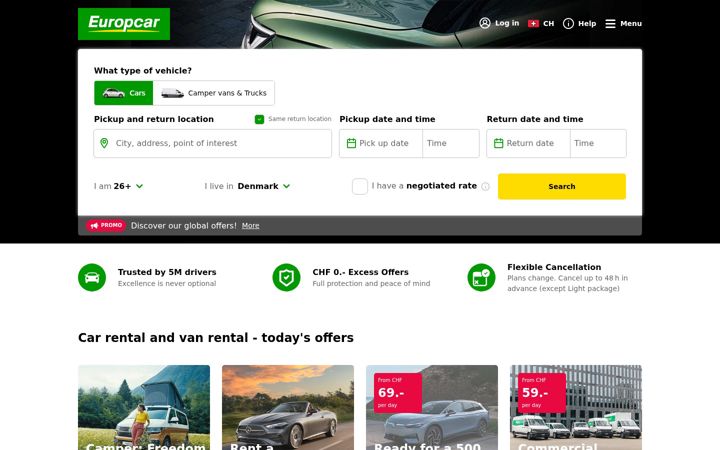 Screenshot ta' europcar.ch