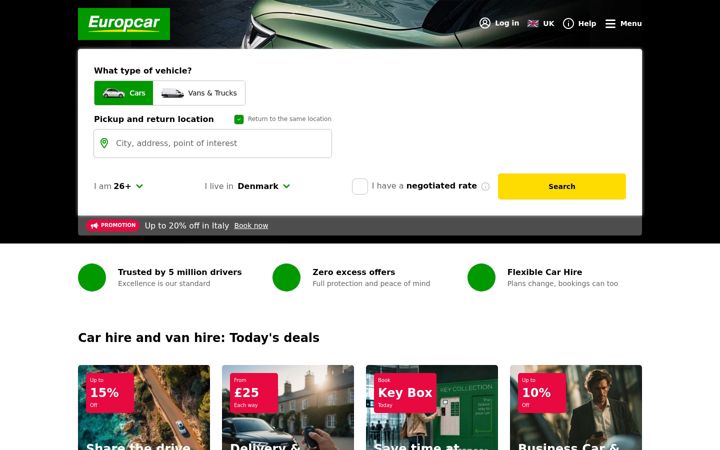 Screenshot of europcar.co.uk