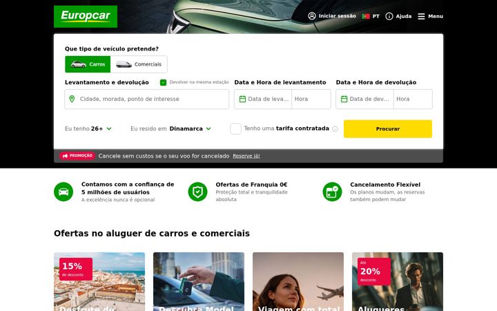 Екранна снимка на europcar.pt