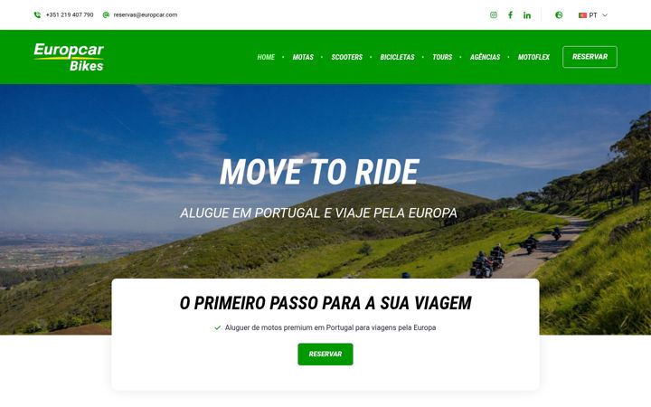 Screenshot of europcarbikes.com