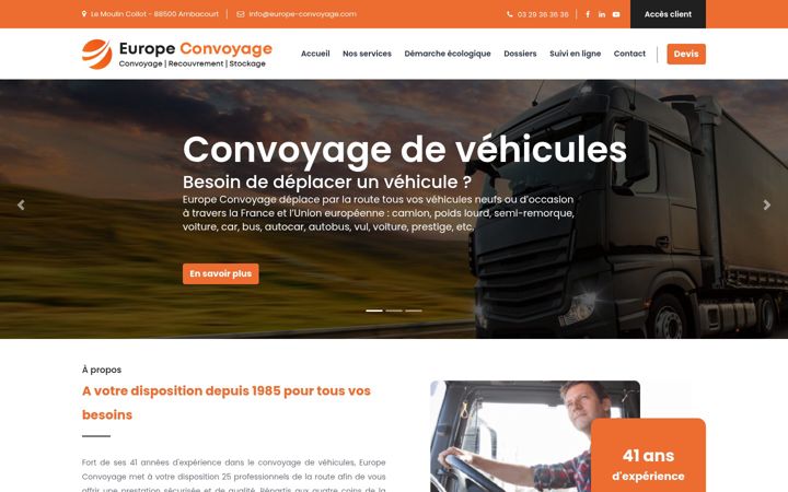 Captura de pantalla de europe-convoyage.com