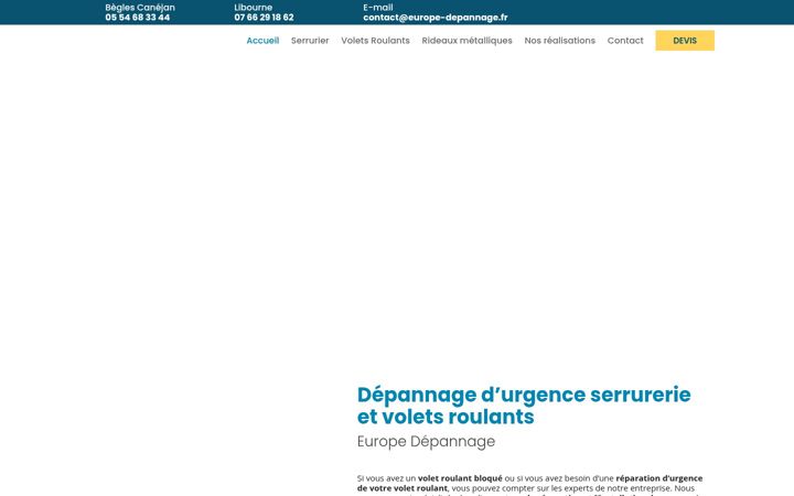 Skærmbillede af europe-depannage.fr