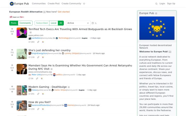 Screenshot of europe.pub