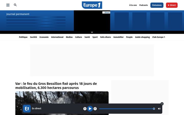 Screenshot of europe1.fr